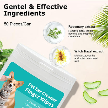 FurFresh™ Pet Ear Cleaner Finger Wipes (50 pcs)