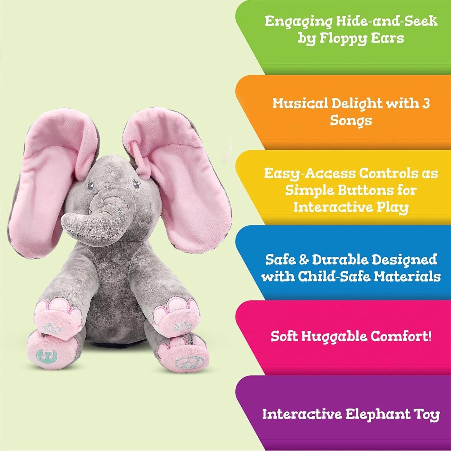 Peek-a-Boo Elephant Plush Toy ELLA