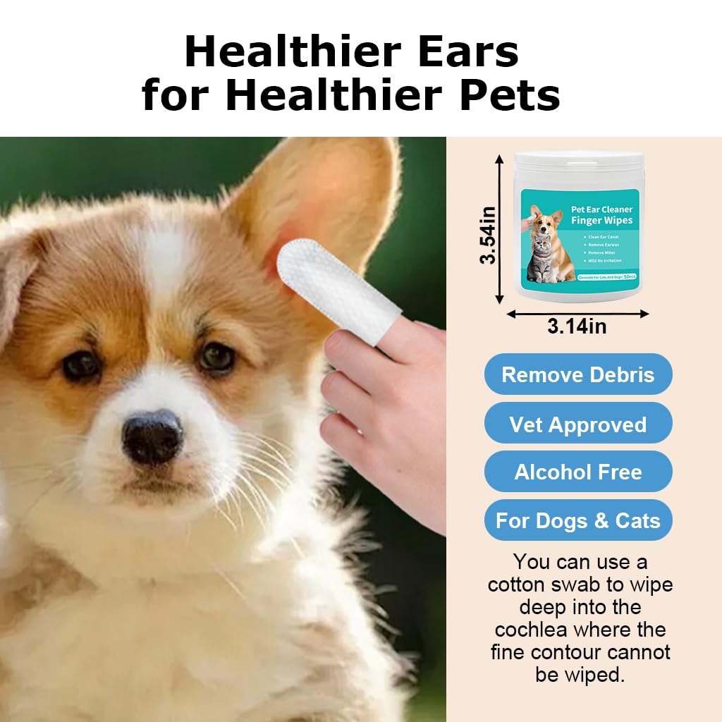 FurFresh™ Pet Ear Cleaner Finger Wipes (50 pcs)